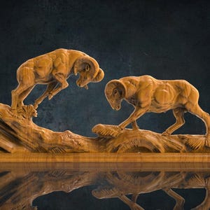 The Stubborn Goat 3D CNC Router Files, 3d stl file, vectric,aspire,easel, cnc cut files, 2.5d files Alligator, Wave, Panel, Table, Decor