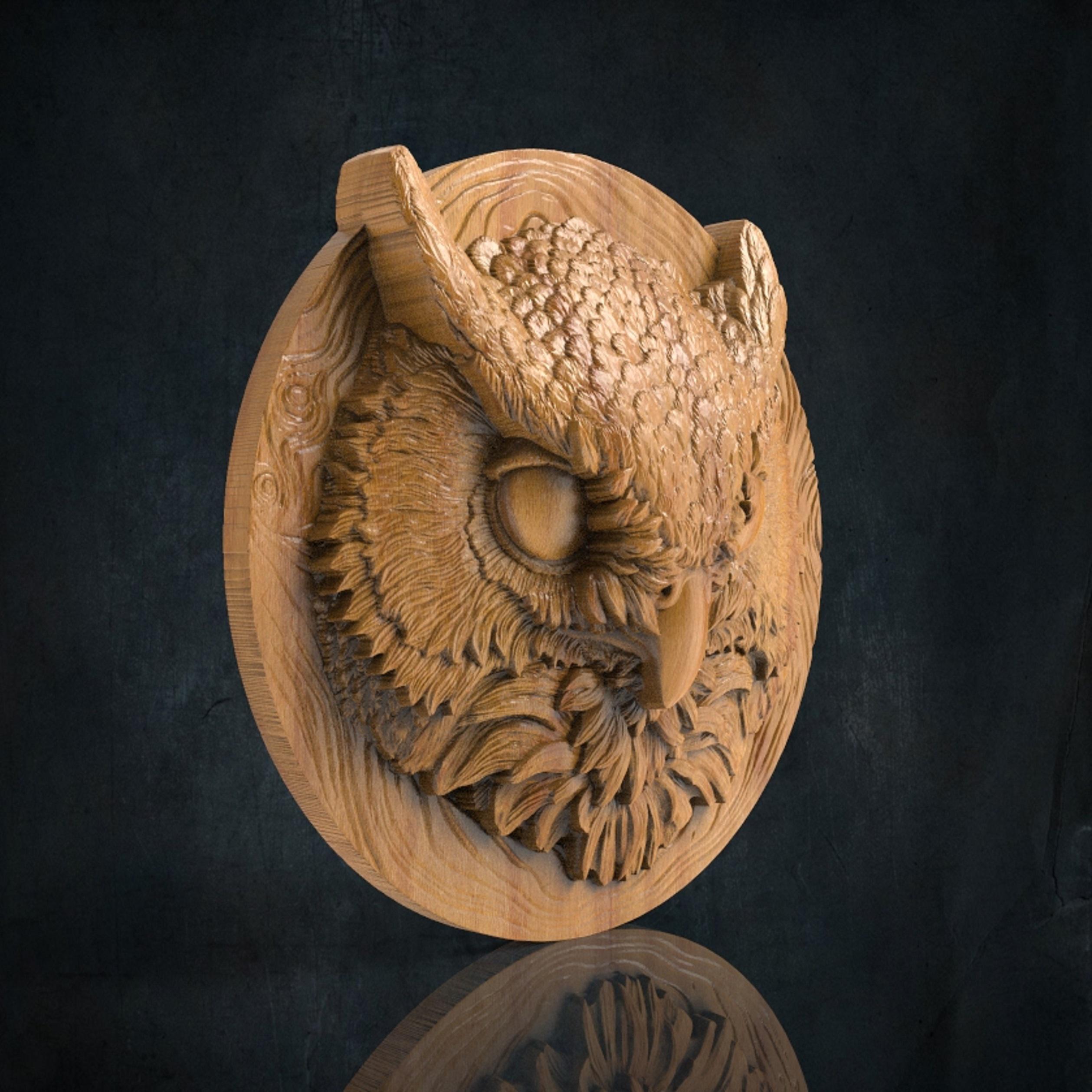 Owl Head 3D CNC Router Files, 3d stl file, vectric,aspire,easel, cnc cut files, 2.5d files Alligator