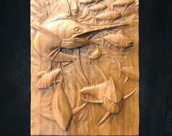 Swordfish 3D CNC Router File, Fish Relief STL (Digital Download)