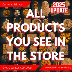 ENTIRE STORE Relief Bundle, +8500 Pcs Wall Decor, Stl File For CNC Router, Stl, Cnc Cutter, Engraver, Lifetime Google Drive Access
