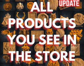 ENTIRE STORE Relief Bundle, +8500 Pcs Wall Decor, Stl File For CNC Router, Stl, Cnc Cutter, Engraver, Lifetime Google Drive Access