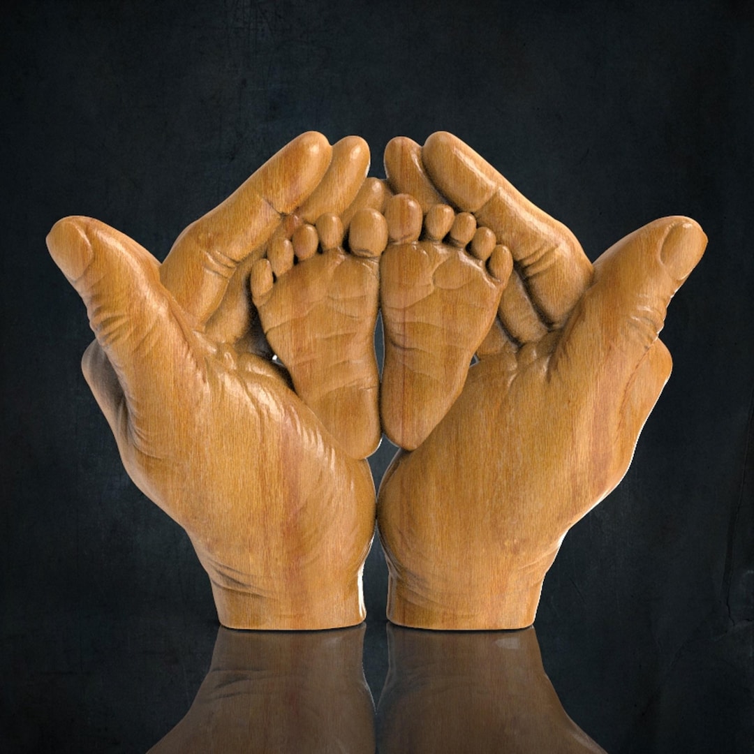 Baby Food and Mom Hand STL Model for CNC Router, Artcam, Vetric