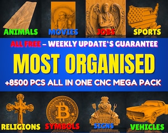 CNC Router Relief Files Mega Bundle, 8500+ STL Wall Decor Designs