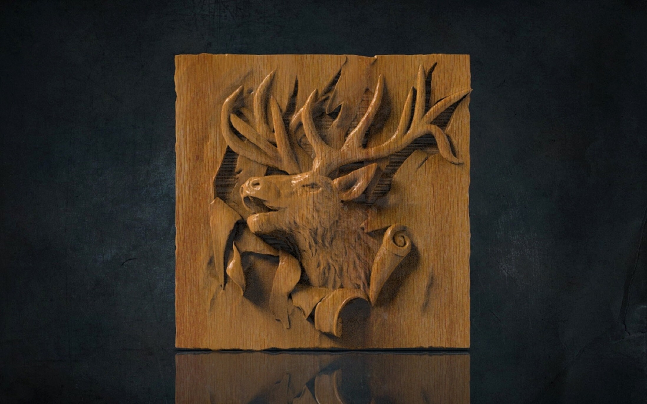 Deer Head 3D STL Model for CNC Router, Artcam, Vetric, Engraver, Relief ...