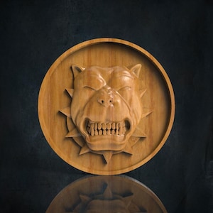 Bulldog 3D CNC Router Files, 3d stl file, vectric,aspire,easel, cnc cut files, 2.5d files Alligator, Wave, Panel, Table, Decor