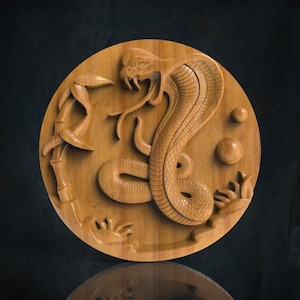 Cobra Snake 3D CNC Router Files, 3d stl file, vectric,aspire,easel, cnc cut files, 2.5d files Snake, Wave, Panel, Table, Decor