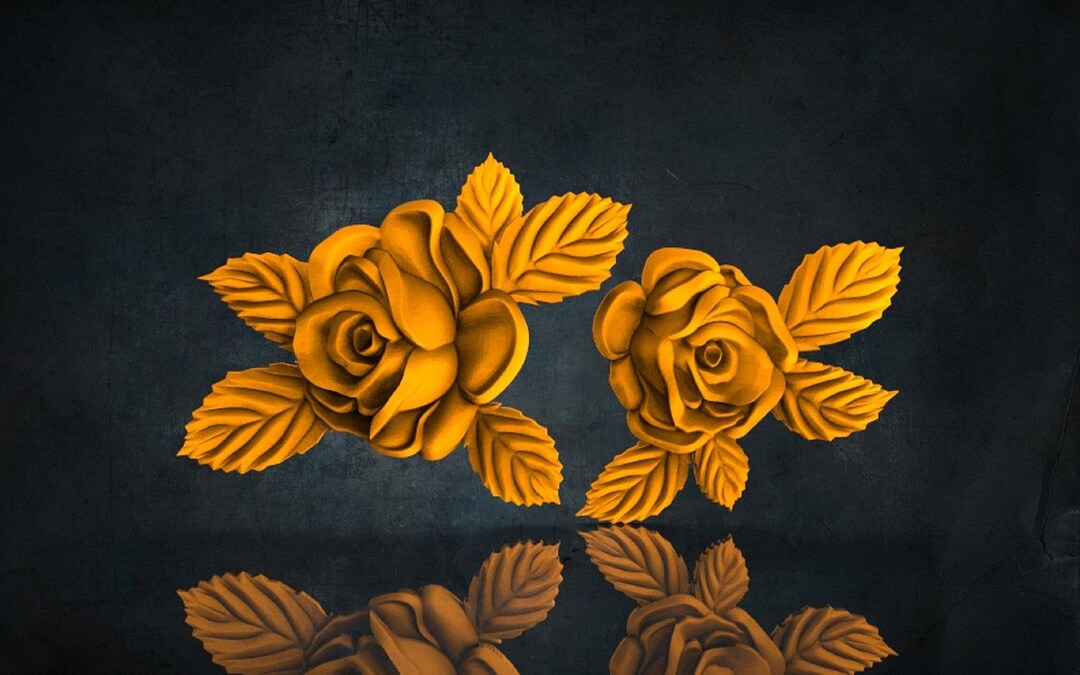 Roses 3D STL Model for CNC Router, Artcam, Vetric, Engraver, Relief ...