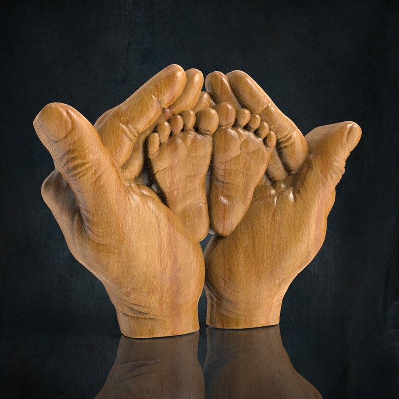 Baby Food and Mom Hand STL Model for CNC Router, Artcam, Vetric