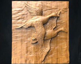 Goose Cnc STL Files for CNC Router, Duck Bas Relief Wall Panel