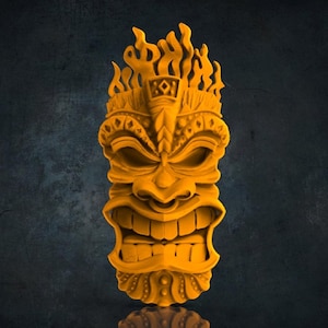 Tiki Mask Totem 3D STL Model for CNC Router, Artcam, Vetric, Engraver, Relief, Carving, Cut 3D,  Stl File For Cnc Router, Wall Decor