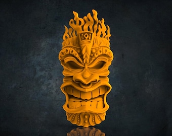 Tiki Mask Totem 3D STL Model for CNC Router, Artcam, Vetric, Engraver, Relief, Carving, Cut 3D,  Stl File For Cnc Router, Wall Decor