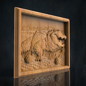 Crocodile 3D CNC Router Files, 3d stl file, vectric,aspire,easel, cnc cut files, 2.5d files Alligator, Wave, Panel, Table, Decor