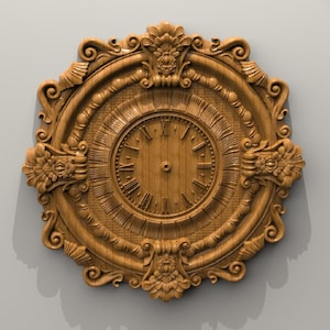 Wall Clock 3D STL Model for CNC Router, Artcam, Vetric, Engraver, Relief, Carving, Cut 3D,  Stl File For Cnc Router