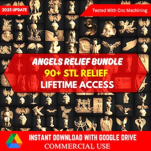 Angels Relief Files Mega Bundle, 90 Pcs Wall Decor, Stl File For CNC Router, Cnc Operator Approved, Easy To Use, Tested & Optimized