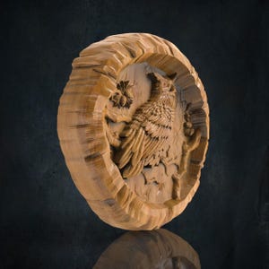Owl Animal 3D CNC Router Files, 3d stl file, Bird Cnc Relief, vectric, aspire, easel, cnc cut files, 2.5d files owl 3d model