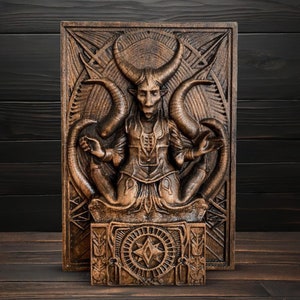 Baphomet Statue Home Altar for Wicca and Occult Enthusiasts Devil Sculpture Devil Statue Devil Altar Satan Statue Lucifer Altar Demon Devil