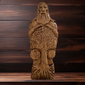 Rod Slavic God Statue Slavic Pantheon Pagan God Slavic Altar Rod God Wood Statue Slavic God Hand Carved Wooden Slavic Pantheon Pagan Altar