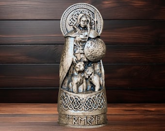 Freya God Viking God Wooden Carved Statue Freya Pagan Paganism God Altar Sculpture Norse Pagan Decor Freyja Goddess Statue Norse Wood Altar