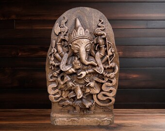 Ganesha Wood Statue Ganesha Figurine Ganesha Altar Zen Ganesha Idol Lord Ganesha Indian Ganesha Statue/Ganesh Statue Hindu Elephant God Gift