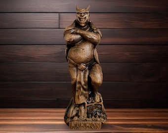 Mammon Statue Demon Mammon Money Spell Occult Decor Horned God Occult Art Witchcraft Supply Wealth Wooden Statue Woodcarving Church of Satan
