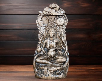 Diosa Gaia Estatua de madera Divina Diosa Femenina Figura Diosa Tierra Estatua Fertilidad Altar Diosa Madre Diosa Figura Madre Gaia