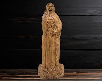Hel Statue Scandinavian Goddess Statue Wiccan Altar Kit Hell Goddes Viking God Wooden Carved Statue Pagan Paganism Goddes Altar Sculpture