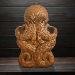 Octopus Kraken Figurine Gothic Fantasy Sculpture Kraken Hand Carved Sculpture Unique Nautical Home Altar Oceanic Monster Kraken Statue Gift