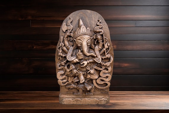 Ganesha Wood Statue Ganesha Figurine Ganesha Altar Zen Ganesha Idol Lord Ganesha Indian Ganesha Statue/Ganesh Statue Hindu Elephant God Gift