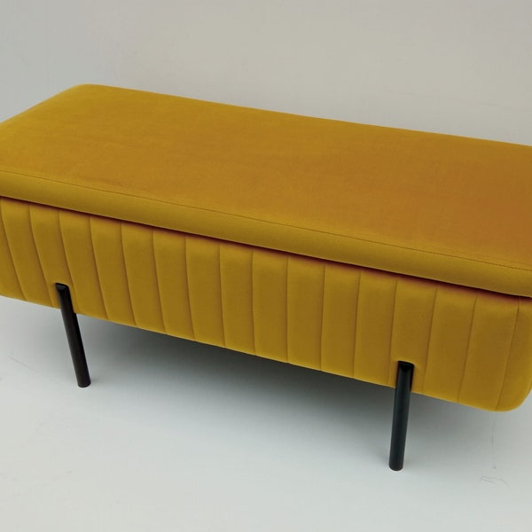 Bench Pouf with storage Upholstered furniture Handmade Pouf Hallway LOFT KLARA