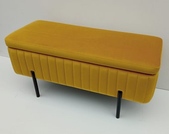 Bench Pouf with storage Upholstered furniture Handmade Pouf Hallway LOFT KLARA