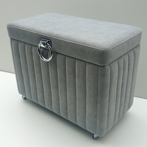 Gray storage trunk laundry basket upholstered trunk and storage box
