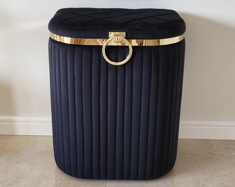 Trunk, laundry basket, underwear box, Glamor black clothes container, storage compartment