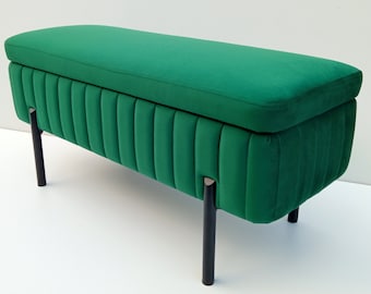 Bench Pouf with storage Upholstered furniture Handmade Pouf Hallway LOFT KLARA