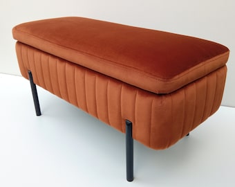 Bench Pouf with storage Upholstered furniture Handmade Pouf Hallway LOFT KLARA