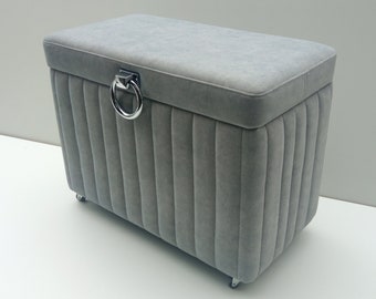 Blue 659  storage trunk  laundry basket  upholstered trunk  and storage box 70 x 45 x 55