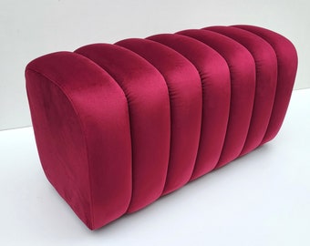 Velvet upholstered bench