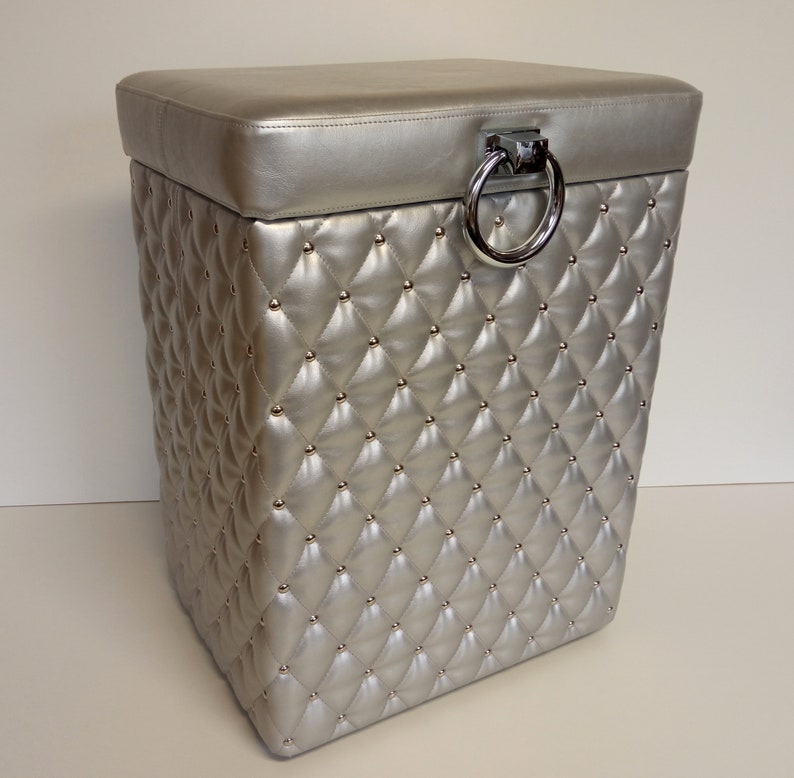 Handmade Silver Style Laundry Bin Bathroom Laundry Organizer Basket