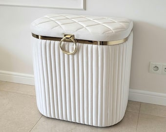 Trunk, laundry basket, underwear box, Glamor white beige clothes container, storage compartment