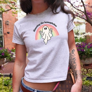 Haunting Homophobes Ghost Baby Tee, Gay Pride, Funny Queer Gift