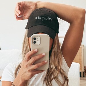 Embroidered Dad Cap - &#39;A Lil Fruity&#39; Gay Pride Hat, LGBTQ Pride Clothing, Rainbow Dad Hat, Embroidered Baseball Cap, Vintage Style Cap,
