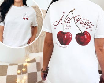 Cherry Fruity LGBTQ T-shirt | Red Cherries Graphic Tee, Fruit Art