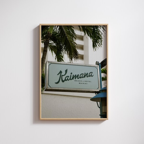 Kaimana Beach Hotel Wall Art, Waikiki Hawaii, Waikiki Photography, Hawaii Photography, Digital Download