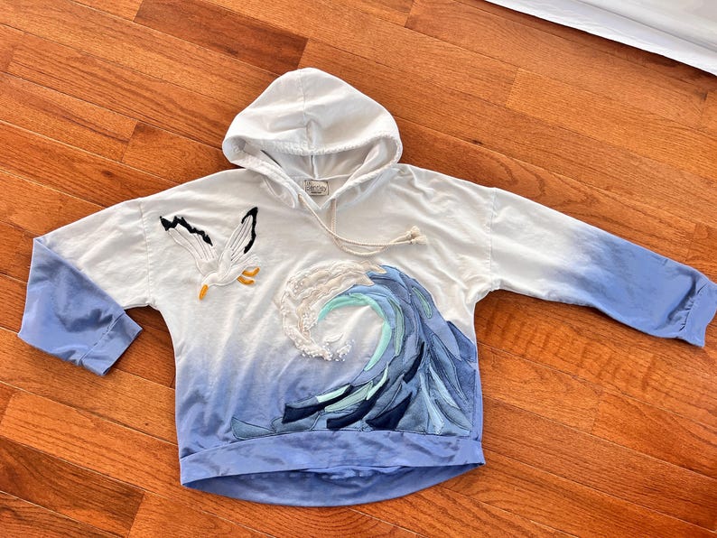 Upcycled light weight Hoodie Sweatshirt image 10