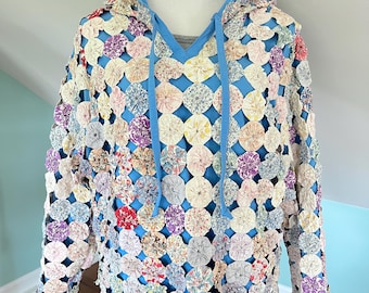 Vintage Yo Yo Quilt Hoodie