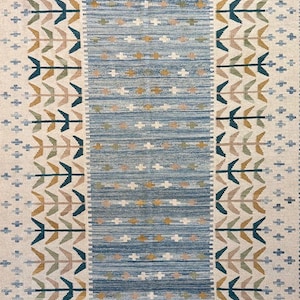 Personalized Handwoven wool Rug, Made to Order scandinavian Kilim Area Rug, Minimalist Scandinavian kilim rug Marianne Richter inspired Rug