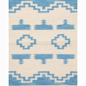 Handwoven flatweave wool rug, Blue rug with geometric pattern,Living room rug, Unique Turkish handmade rug,60x90 hanging rug, Boho decor rug