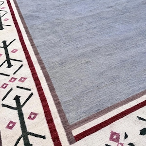 Custom made Handwoven wool Rug, personalised Scandinavian kilim Area Rug, Minimalist Swedish kilim rug, Handmade Boho Swedish decor carpet