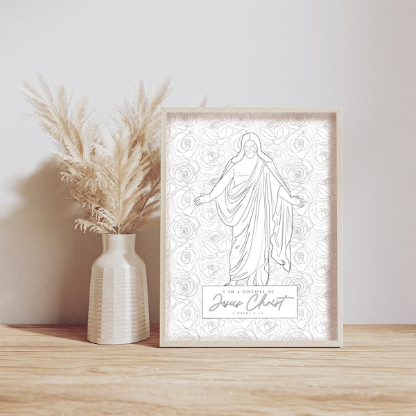 I am a Disciple of Jesus Christ Coloring Page | LDS Youth Theme 2024 | Mutual Idea | Young Women's Activity | Missionary Gift