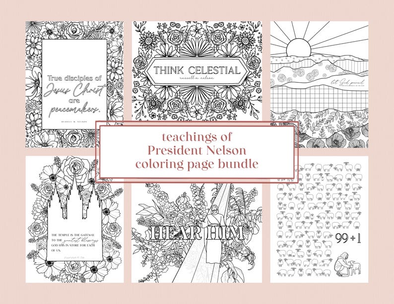 Teachings of President Russell M. Nelson Coloring Page Bundle | General ...