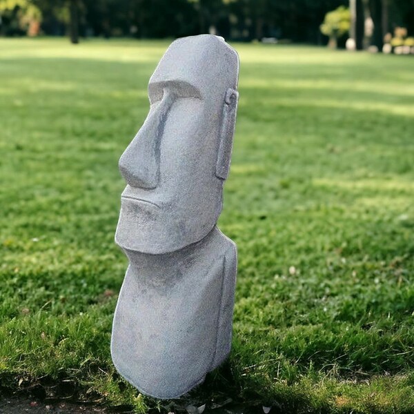 Kunststoff Moai Kopf Figur Detailierte Moai Kopf Statue Große Outdoor Kopf Figur